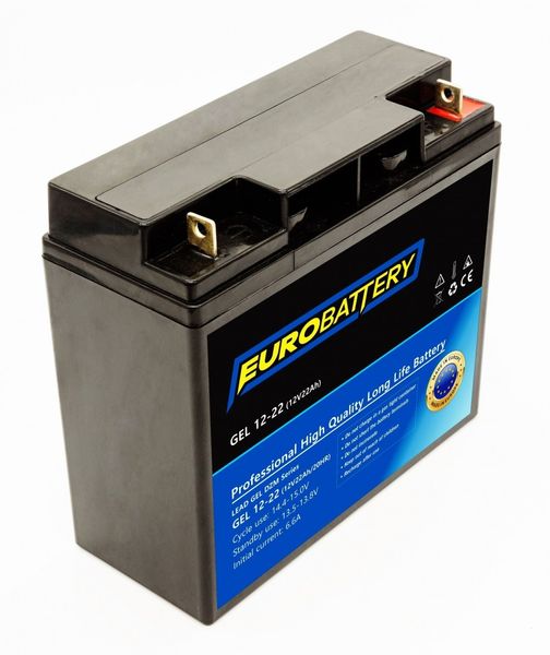 12v-22ah АКБ гелевый EuroBattery GEL 12-22 DZM (12в 22Ач) 1169 фото