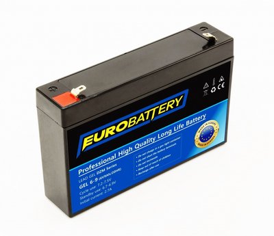 6v-9ah АКБ гелевый EuroBattery GEL 6-9 DZM (6в 9Ач) 1130 фото