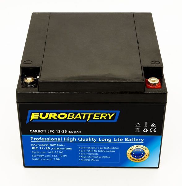 12v-26ah АКБ карбоновий EuroBattery JPC12-26 DZM (12в 26Аг) 1071 фото