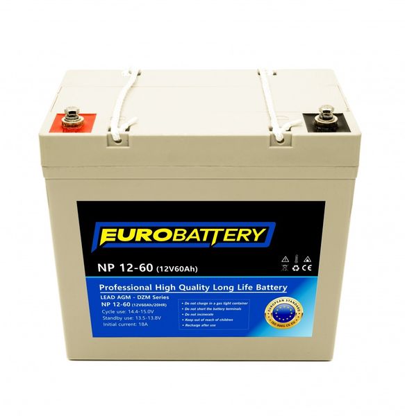 12v-60ah АКБ AGM EuroBattery NP 12-60 DZM (12в 60Аг) 1281 фото