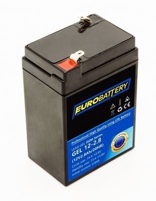 12v-2,8ah АКБ гелевый EuroBattery GEL 12-2.8 DZM (12в 2.8Ач) 1142 фото