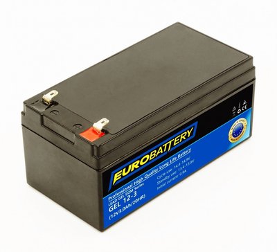 12v-3,0ah АКБ гелевый EuroBattery GEL 12-3 DZM (12в 3.0Ач) 1143 фото