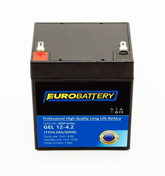 12v-4,2ah АКБ гелевый EuroBattery GEL 12-4.2 DZM (12в 4.2Ач) 1150 фото