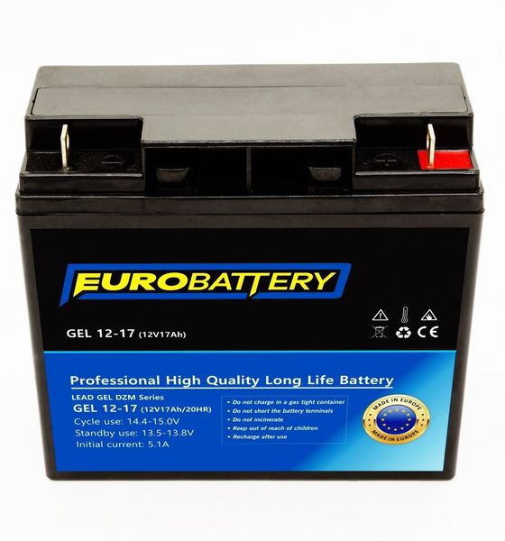 12v-17ah АКБ гелевый EuroBattery GEL 12-17 DZM (12в 17Ач) 1166 фото