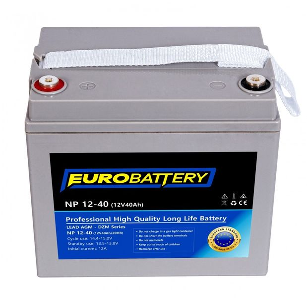 12v-40ah АКБ AGM EuroBattery NP 12-40 DZM (12в 40Аг) 1277 фото